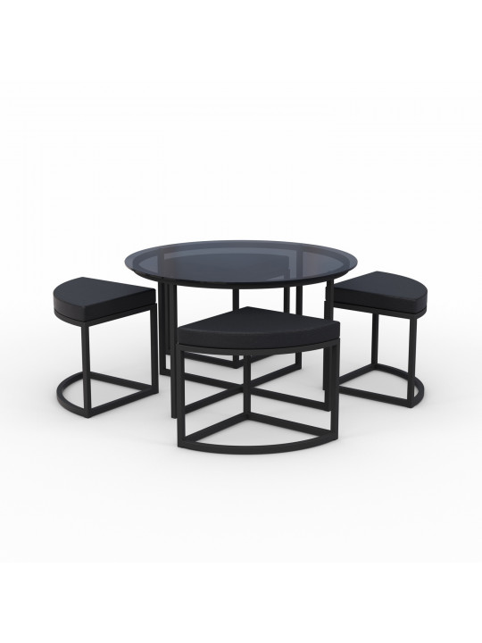 Սուրճի սեղան HOBEL WMX-CT-47 BLACK METAL/BLACK GLASS FM (3) 