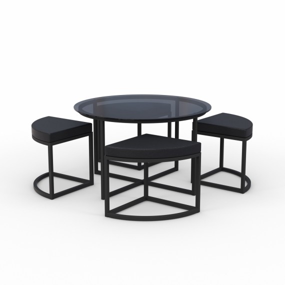 Սուրճի սեղան HOBEL WMX-CT-47 BLACK METAL/BLACK GLASS FM (3) 