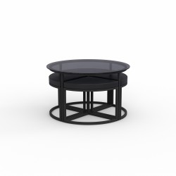 Журнальный стол HOBEL WMX-CT-47 BLACK METAL/BLACK GLASS FM (3) 