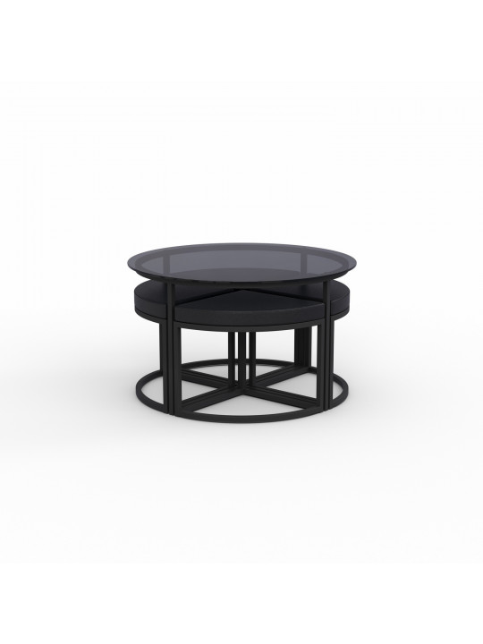 Սուրճի սեղան HOBEL WMX-CT-47 BLACK METAL/BLACK GLASS FM (3) 