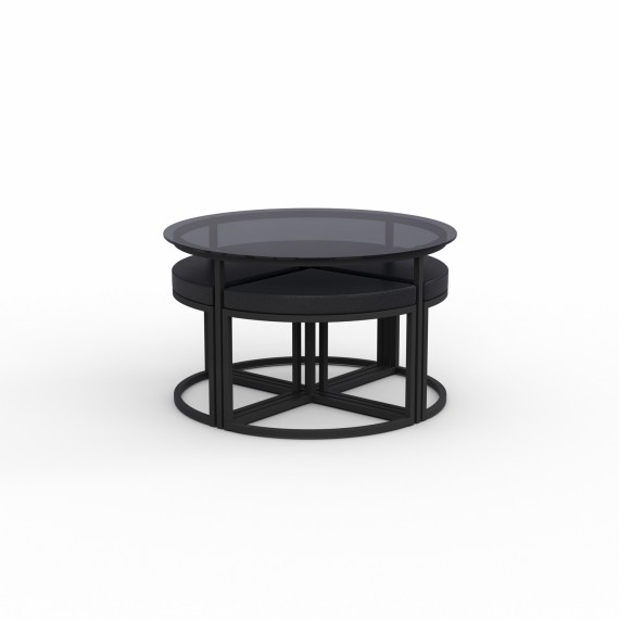 Սուրճի սեղան HOBEL WMX-CT-47 BLACK METAL/BLACK GLASS FM (3) 
