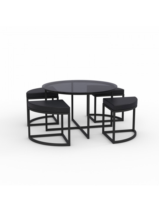 Սուրճի սեղան HOBEL WMX-CT-47 BLACK METAL/BLACK GLASS FM (3) 