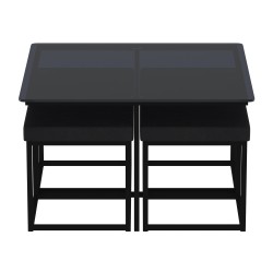 Журнальный стол HOBEL WMX-CT-48 BLACK METAL/BLACK GLASS FM (3) 