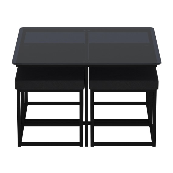 Журнальный стол HOBEL WMX-CT-48 BLACK METAL/BLACK GLASS FM (3) 
