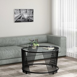 Журнальный стол HOBEL WMX-CT-39 BLACK METAL/GLASS FM (1) 