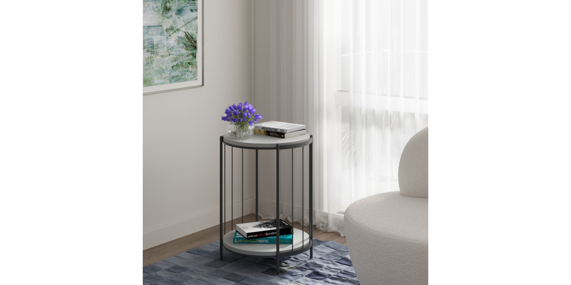 Журнальный стол HOBEL SUNNY METAL BLACK/ GREY 5502Y (1) 