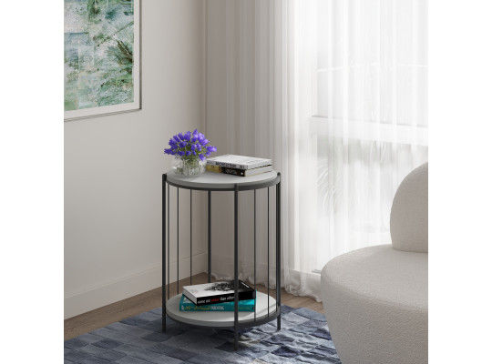 Журнальный стол HOBEL SUNNY METAL BLACK/ GREY 5502Y (1) 