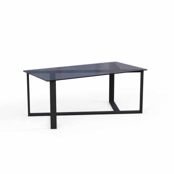 Журнальный стол HOBEL VENTURA RECT METAL BLACK/GLASS FM (1) 