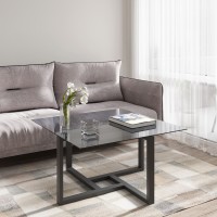 Журнальный стол HOBEL VENTURA SQUARE METAL BLACK/GLASS FM (1) 