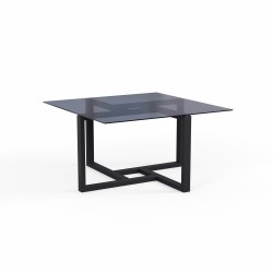 Журнальный стол HOBEL VENTURA SQUARE METAL BLACK/GLASS FM (1) 