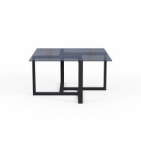 Журнальный стол HOBEL VENTURA SQUARE METAL BLACK/GLASS FM (1) 