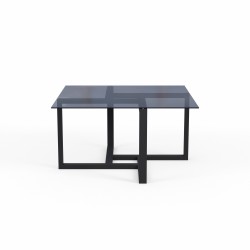 Журнальный стол HOBEL VENTURA SQUARE METAL BLACK/GLASS FM (1) 