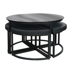 Журнальный стол HOBEL WMX-CT-47 BLACK METAL/BLACK GLASS FM (3) 