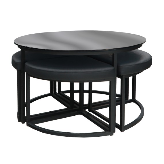 Սուրճի սեղան HOBEL WMX-CT-47 BLACK METAL/BLACK GLASS FM (3) 