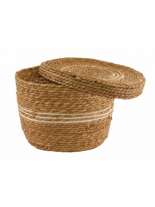 Decorate objects KOOPMAN BASKET SET CATTAIL LEAF ROUND (KR2002610 L)