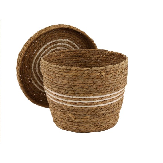 Դեկորատիվ առարկաներ KOOPMAN BASKET SET CATTAIL LEAF ROUND (KR2002610 M)