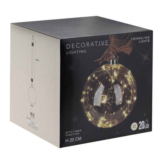 Новогодные декоративные аксессуары KOOPMAN BALL HANGING DECORATION LED 15 (223904) (AAB200250)