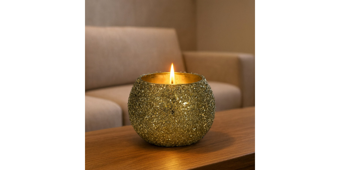 Подсвечник KOOPMAN BEADED VOTIVE 8X6CM GREEM (137072) (A68121240)