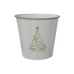 Новогодные декоративные аксессуары KOOPMAN BUCKET D300XH285MM GOLD WHITE (FZ1900140)