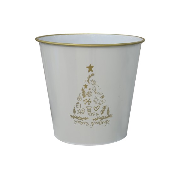 Ամանորյա դեկորատիվ առարկաներ KOOPMAN BUCKET D300XH285MM GOLD WHITE (FZ1900140)