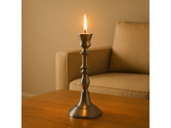Candlestick KOOPMAN CANDLE HOLDER 21CM SILVER (104982) (A67101320)