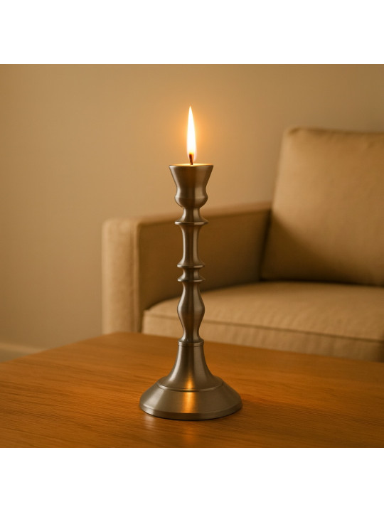 Մոմակալ KOOPMAN CANDLE HOLDER 21CM SILVER (104982) (A67101320)