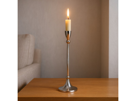 Candlestick KOOPMAN CANDLE HOLDER 9X27CM SILVER (656047) (A98806530)