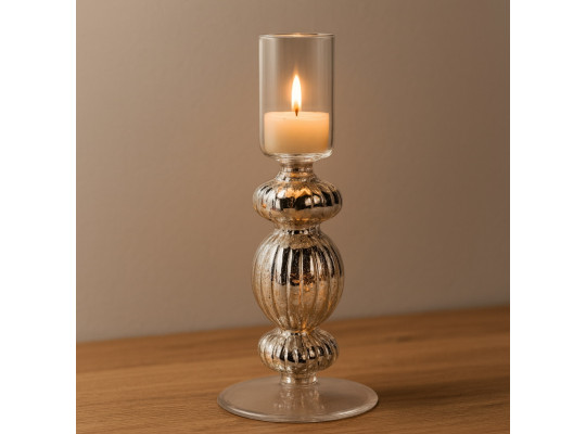 Մոմակալ KOOPMAN CANDLE HOLDER GLASS 16CM GOLD (062695) (AAE440920)