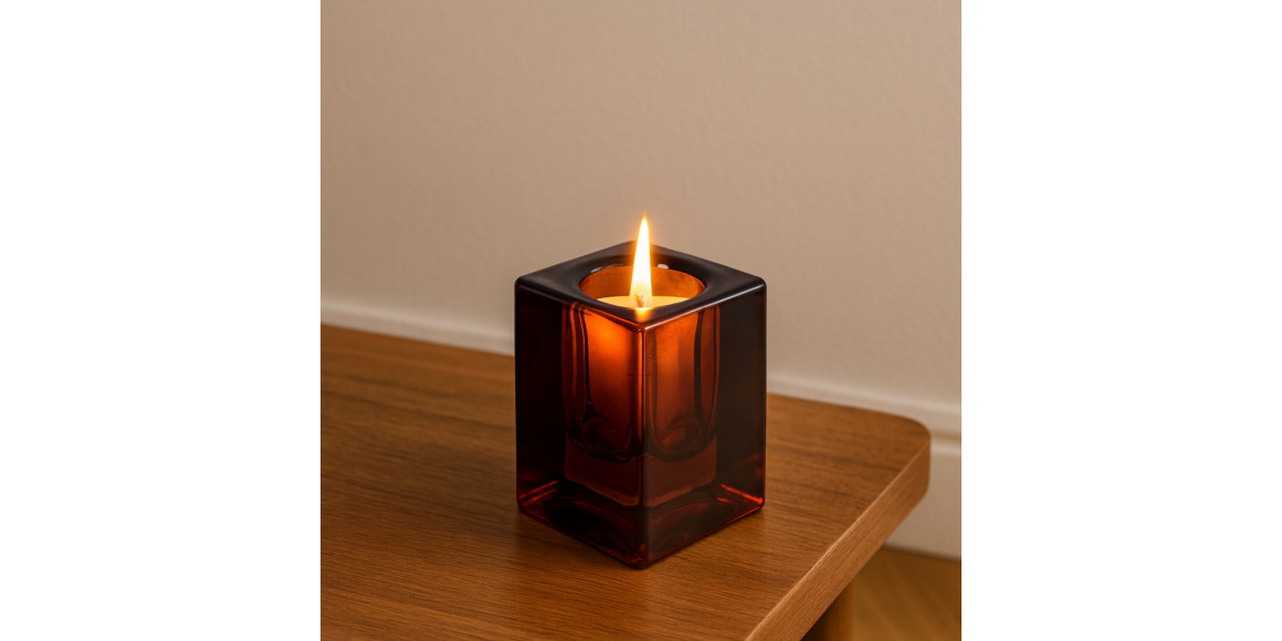 Candlestick KOOPMAN CANDLE HOLDER GLASS 4X6CM 2ASS (151047) (AC7100210)