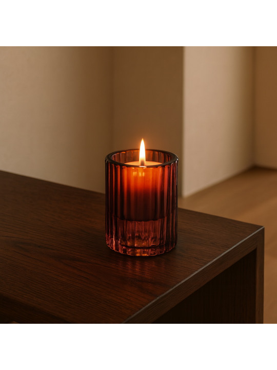 Candlestick KOOPMAN CANDLE HOLDER GLASS 5X8CM 2ASS (151252) (AC7100260)