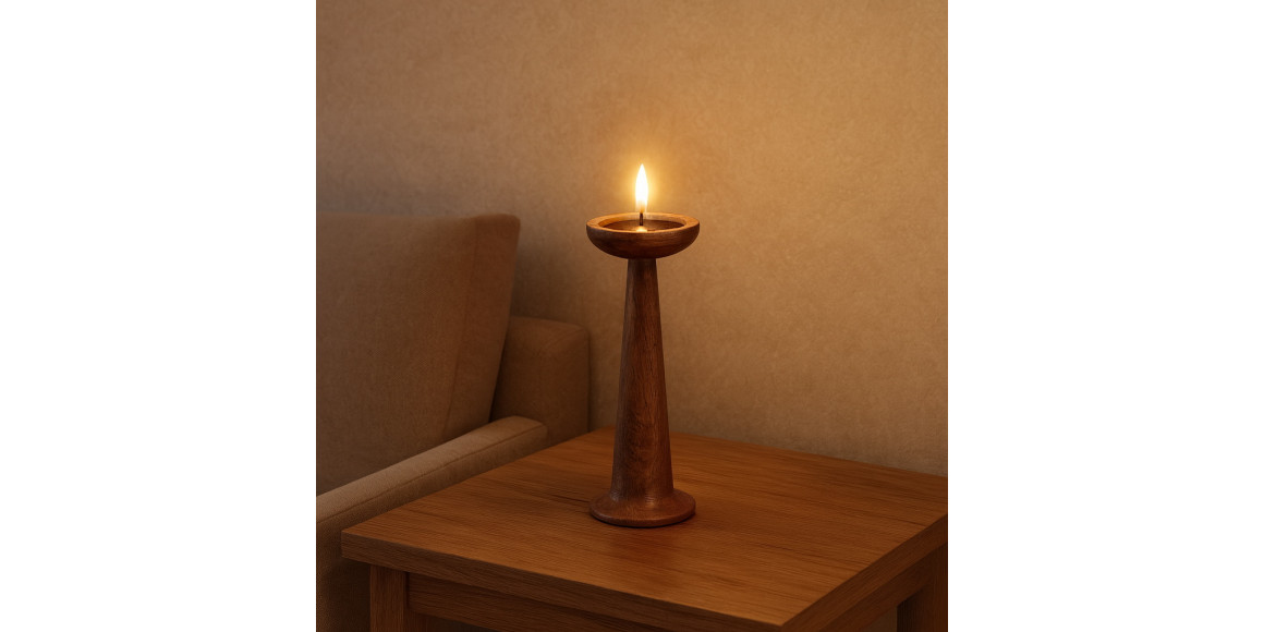 Candlestick KOOPMAN CANDLE HOLDER MANGO NATURAL (615129) (A93000300)