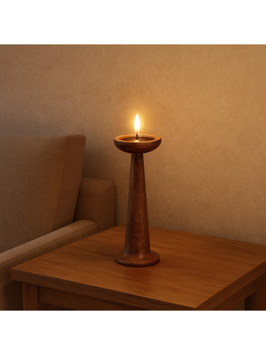 Candlestick KOOPMAN CANDLE HOLDER MANGO NATURAL (615129) (A93000300)