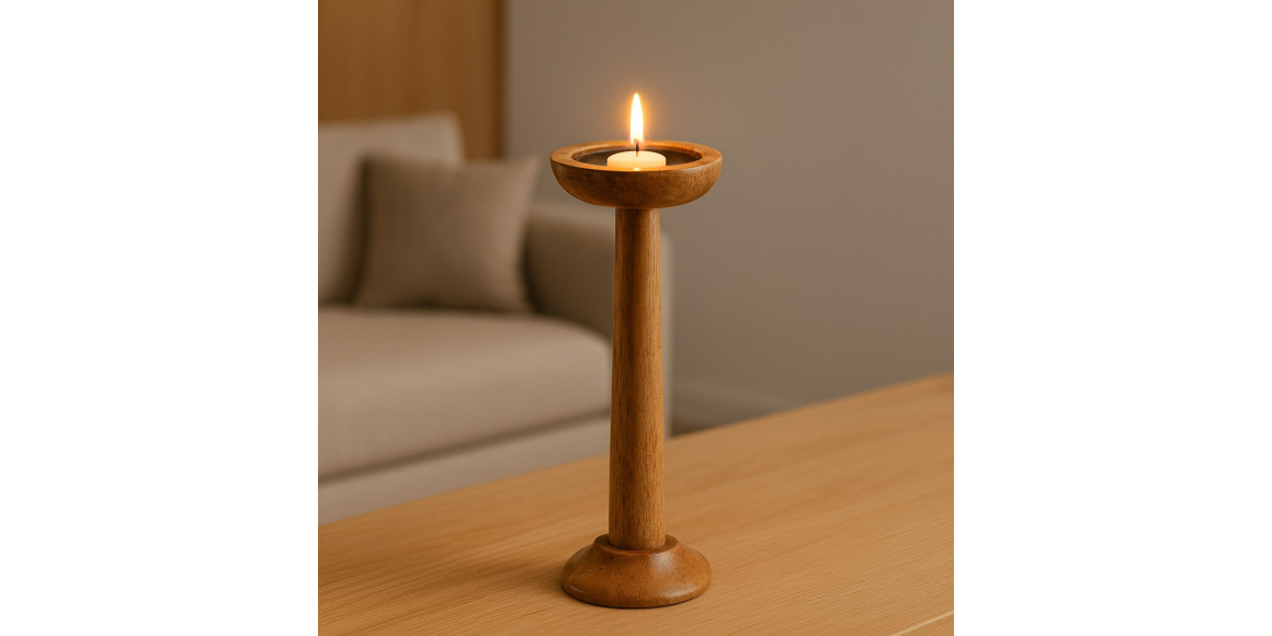Подсвечник KOOPMAN CANDLE HOLDER MANGO NATURAL (615174) (A93000310)