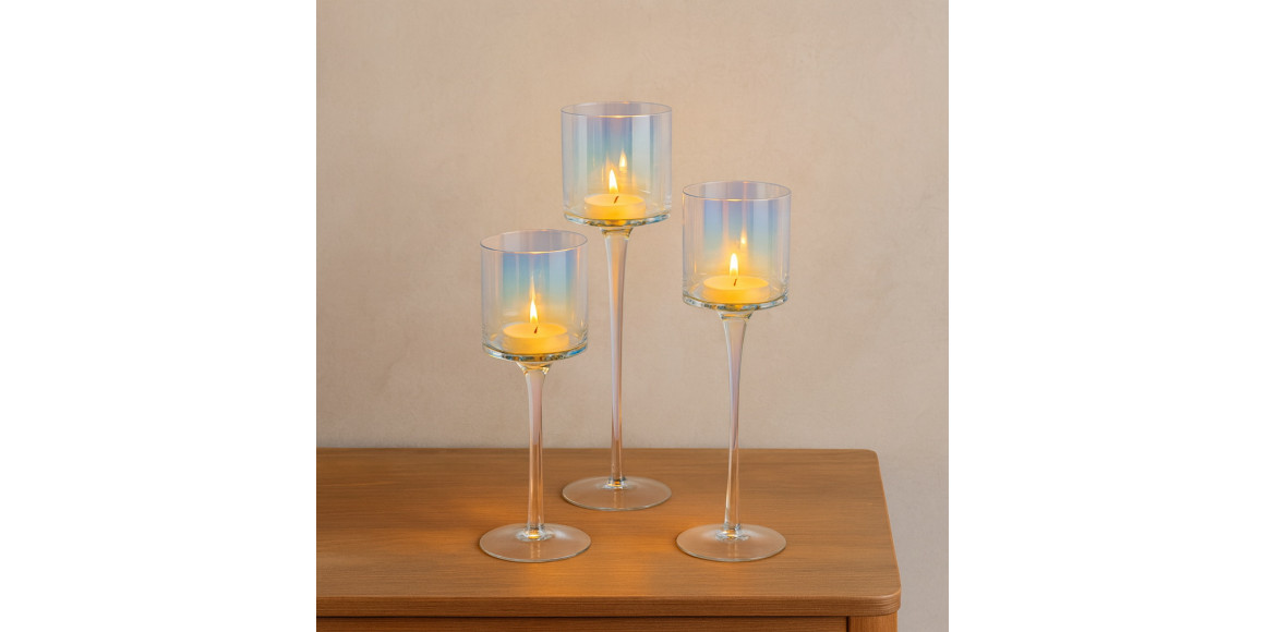Подсвечник KOOPMAN CANDLE HOLDER SET 3PCS LUSTER (CD1200040)