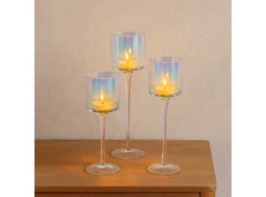 Candlestick KOOPMAN CANDLE HOLDER SET 3PCS LUSTER (CD1200040)
