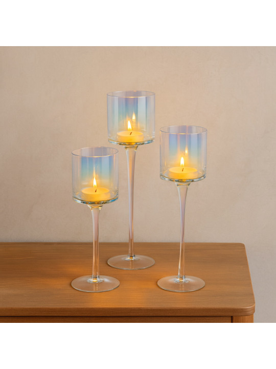 Candlestick KOOPMAN CANDLE HOLDER SET 3PCS LUSTER (CD1200040)
