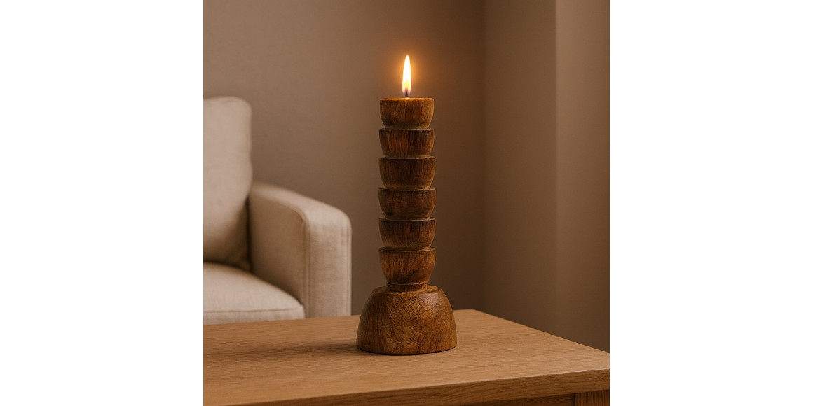 Մոմակալ KOOPMAN CANDLE HOLDER WOOD 205MM (F1) (075466) (A69000080)
