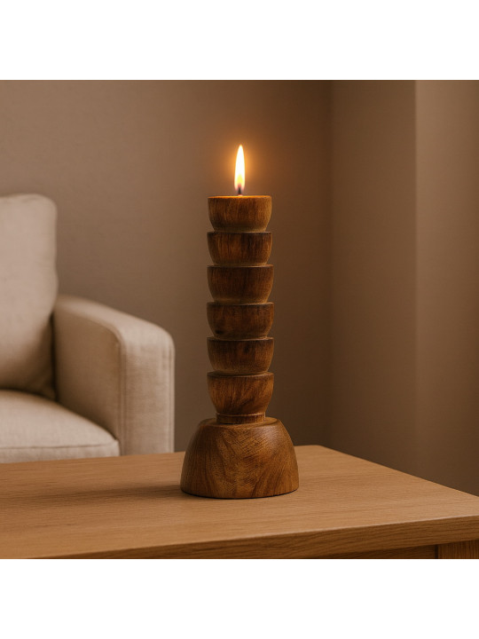 Մոմակալ KOOPMAN CANDLE HOLDER WOOD 205MM (F1) (075466) (A69000080)