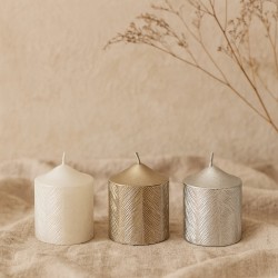 Candle KOOPMAN CANDLE METALLIC 6CM 3ASS (253062) (ACC365600)
