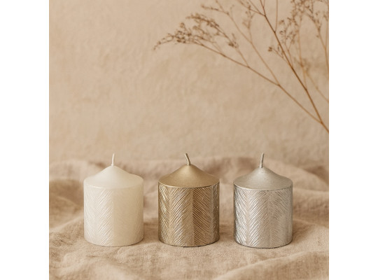 Candle KOOPMAN CANDLE METALLIC 6CM 3ASS (253062) (ACC365600)