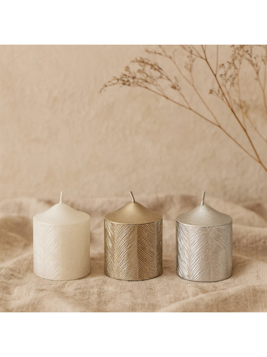 Մոմ KOOPMAN CANDLE METALLIC 6CM 3ASS (253062) (ACC365600)