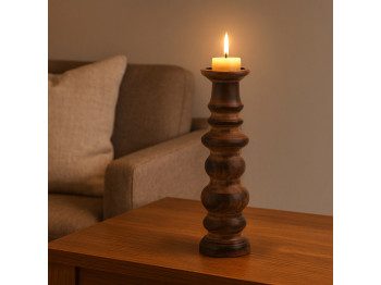 Candlestick KOOPMAN CANDLE PILLAR 36CM NATURAL (091728) (A54028720)