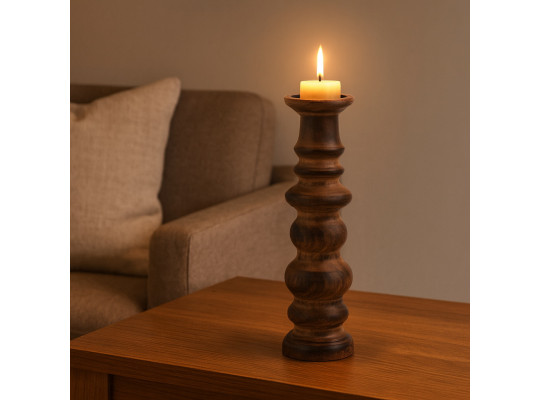 Candlestick KOOPMAN CANDLE PILLAR 36CM NATURAL (091728) (A54028720)