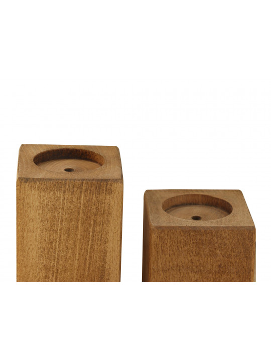 Decorate objects HOBEL CANDLESTICK WOOD RUSTIC 2PC 