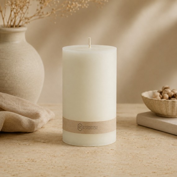 Candle KOOPMAN CANDLE PILLAR 9X15CM WHITE (315227) (TL3300060)