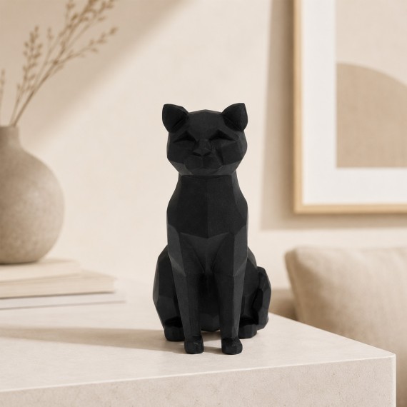 Decorative objects KOOPMAN CAT SITTING GEOMETRIC 20CM 2AS (789622) (095006050)