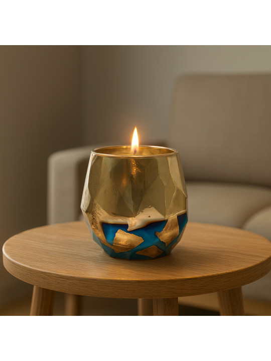 Մոմակալ MAGAMAX Д105 Ш105 В102 BLUE WITH GOLD SPUT (NGB-33)