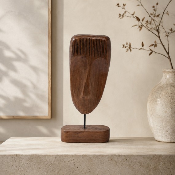 Decorative objects KOOPMAN DECO FACE 44CM BROWN (CAZ111250)