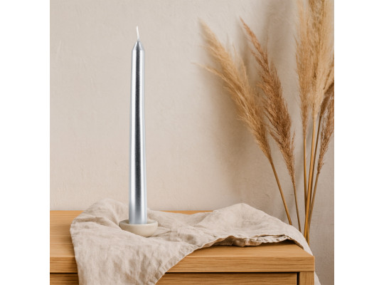 Candle KOOPMAN DINNER CANDLES 4PC 30CM SILVER (248259) (ACB101430)