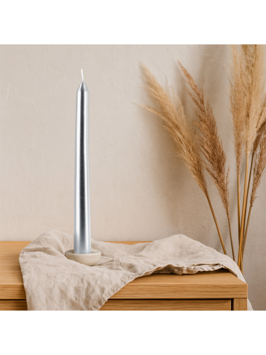 Свеча KOOPMAN DINNER CANDLES 4PC 30CM SILVER (248259) (ACB101430)
